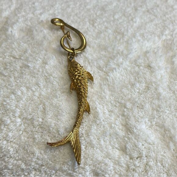 VTG Fish Hook Brooch Pin Rare - Picture 1 of 4